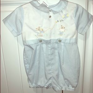 Beautiful hand embroidery baby boy romper